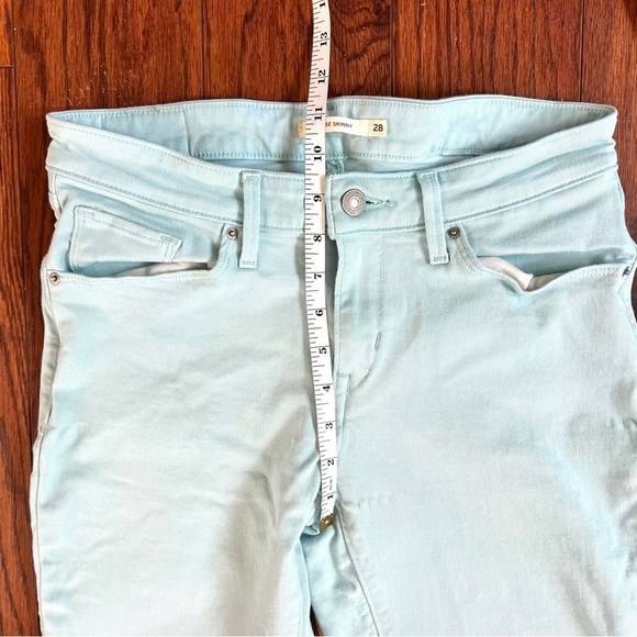 Levi’s Pastel Blue Colored Mid Rise Cotton Blend Skinny Jeans Size 28 Waist - Picture 13 of 16